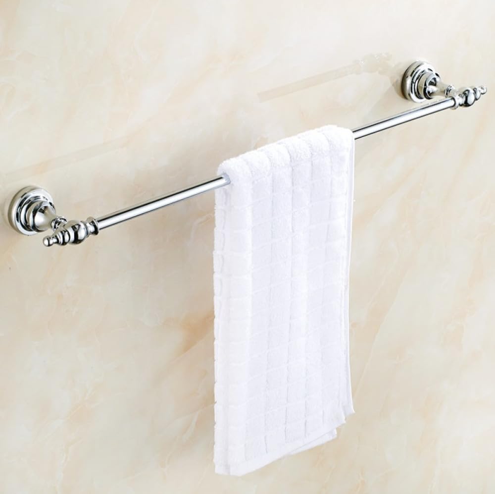 Bathroom Hardware Set Chrome Polished Bath Rack Paper Holder Toothbrush Holder Towel Bar Coat Hook Bathroom Accessories,Single Towel Bar