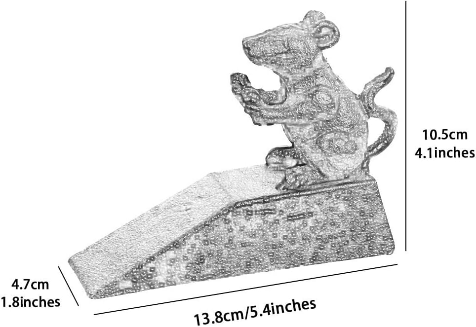 Door Stop Stopper Holder Mouse Design Cast Iron,Industrial Style Animal,Funny Rust Finish,Avoid Drilling Hole
