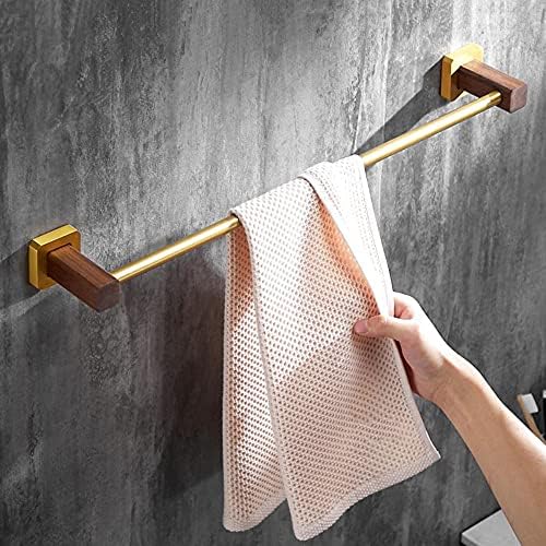 Towel Rack No Drilling Towel Holder Wooden Towel Bar Single Rod Adhesive Wall Mounted for Bathroom bathroom-60cm
