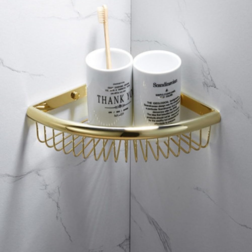 Full Copper Towel Rack Kit European Gold Bath Towel Holder Bathroom Towel Bar Shelving Hardware Bathroom Set,Corner shelf12