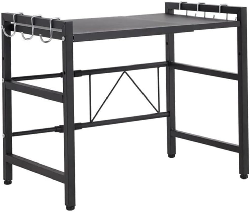 Microwave Stand Microwave Oven Rack with Hooks Expandable Stand Sturdy Shelf Kitchen Storage Organizer Storage