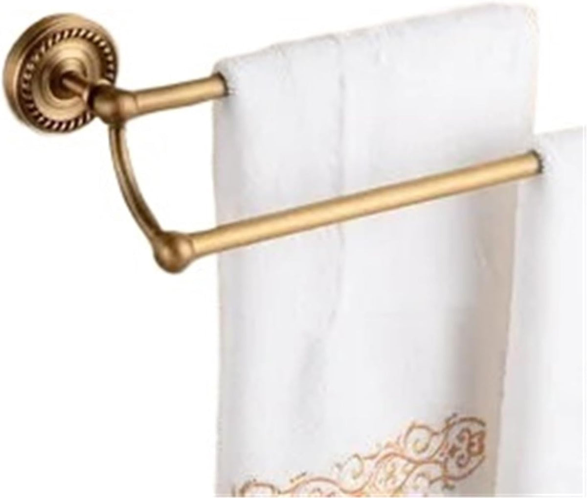 Solid Brass Bathroom Accessories Set,Robe Hook,Paper Holder,Towel Bar,Soap Basket(Double Towel bar)