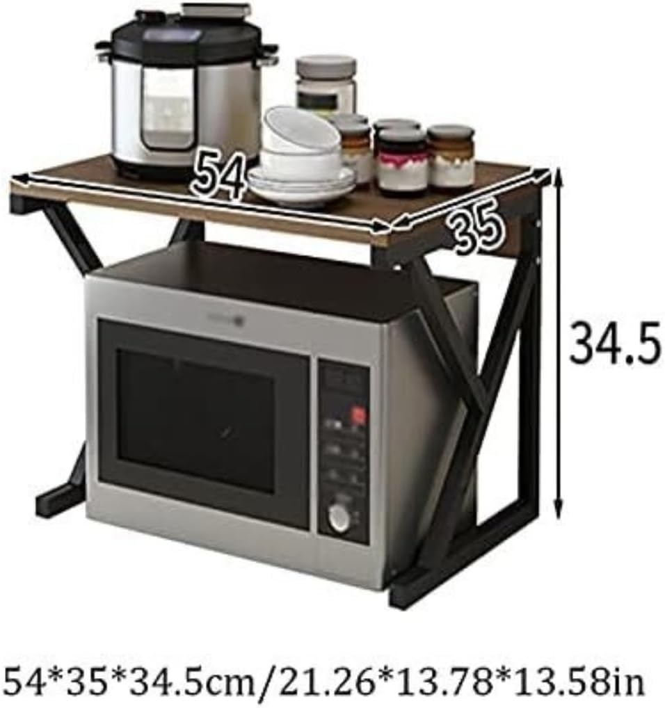 Microwave Stand Metal Microwave Oven Rack Shelf Kitchen Utility Storage Organizer for Storage(B)