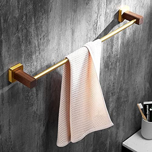 Towel Rack No Drilling Towel Holder Wooden Towel Bar Single Rod Adhesive Wall Mounted for Bathroom bathroom-60cm