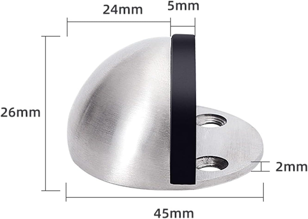 Door Stop Stopper Holder 4 Pieces Stainless Steel,Oval Floor Mounted,Magnetic with Screws and Glues Saving Your Walls from Screws Damage