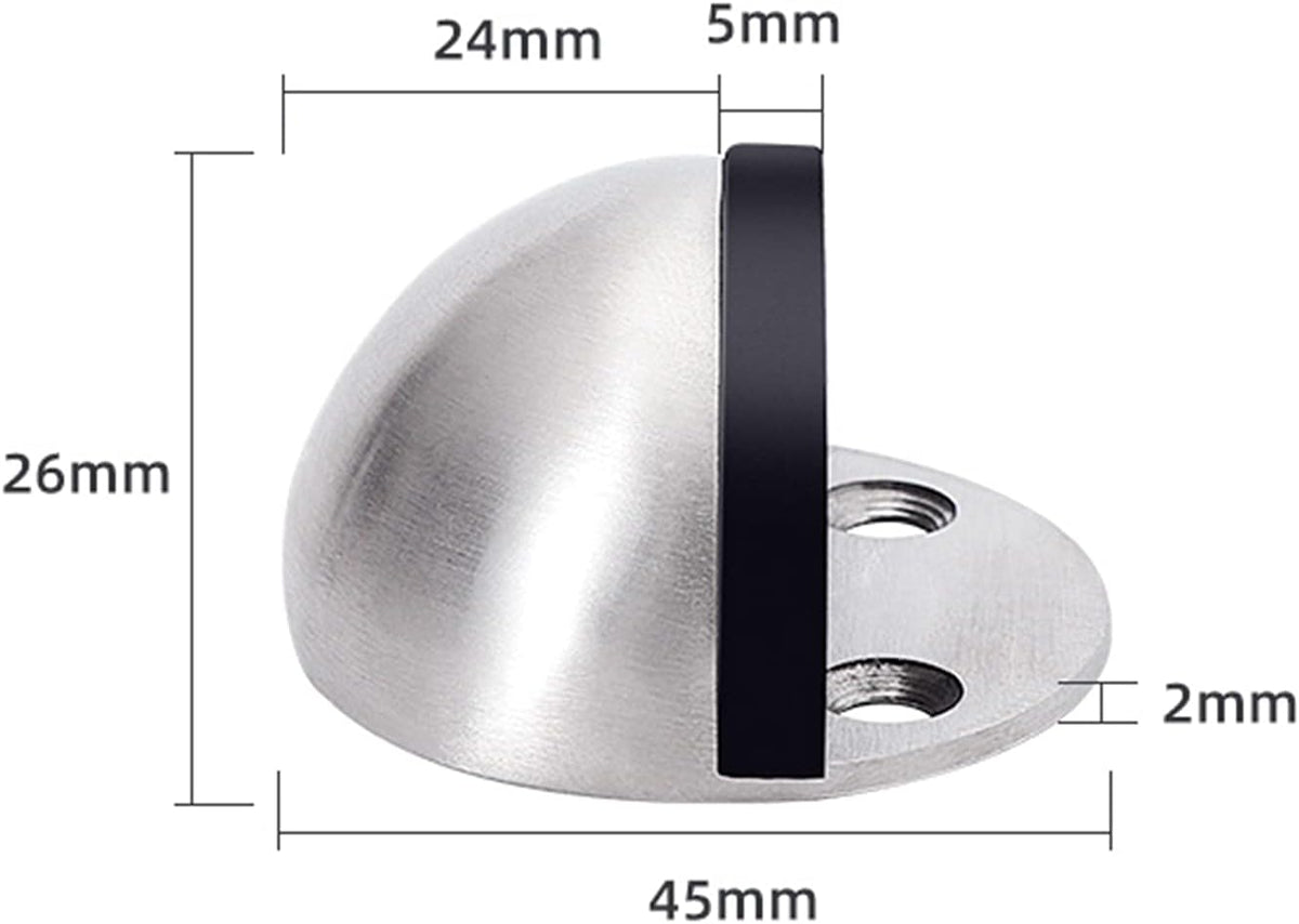 Door Stop Stopper Holder 4 Pieces Stainless Steel,Oval Floor Mounted,Magnetic with Screws and Glues Saving Your Walls from Screws Damage