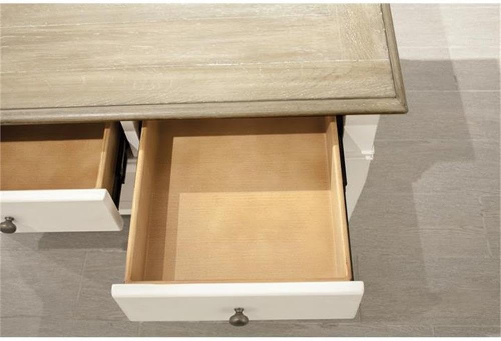 BOWERY HILL Contemporary Storage Coffee Table, 36' x 24' x 19', Hardwood Solids and Oak Veneer, Natural Finish, Two Drawers, Fixed Bottom Shelf, Removable Casters, Living Room Indoor Use