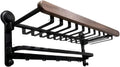 Suction Cup Wooden Walnut Folding Bath Towel Rack Bathroom Toilet Accessories Wall-Mounted Storage Shelf Hardware Sets(Towel Rack WL)