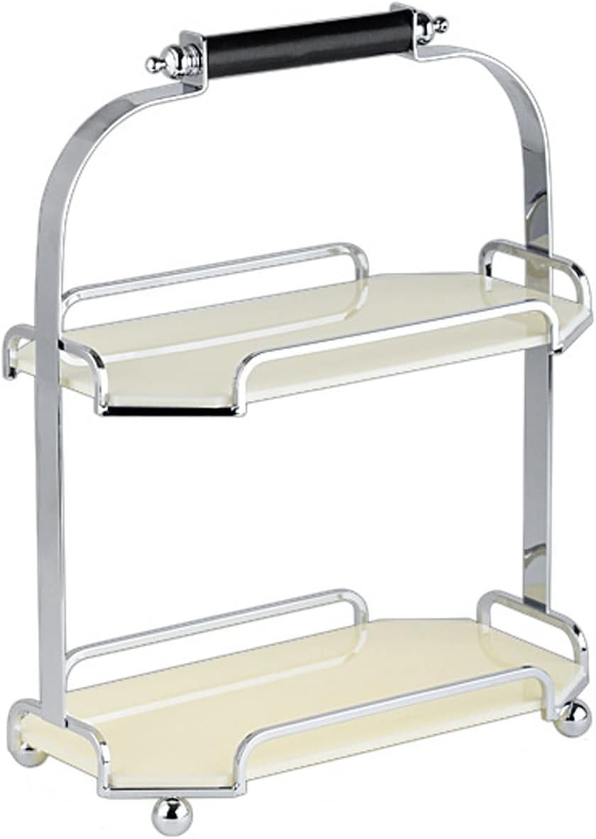 2-Tier Bathroom Corner Shelf with Handle, Bathroom Counter Organizer, Kitchen Countertop Organizer, Makeup Shelf Organizer and Storage, Perfect Storage Tray for Bathroom, Kitchen, Vanity(B)