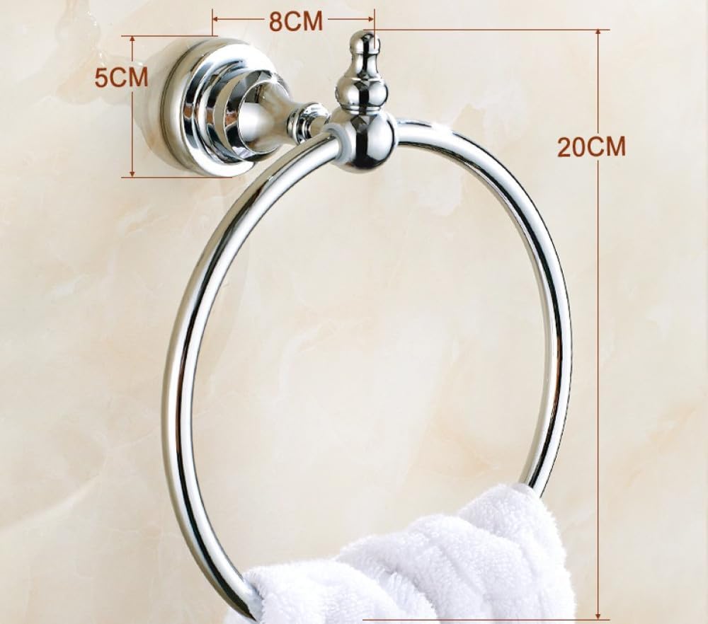 Bathroom Hardware Set Chrome Polished Bath Rack Paper Holder Toothbrush Holder Towel Bar Coat Hook Bathroom Accessories,Towel Ring Holder