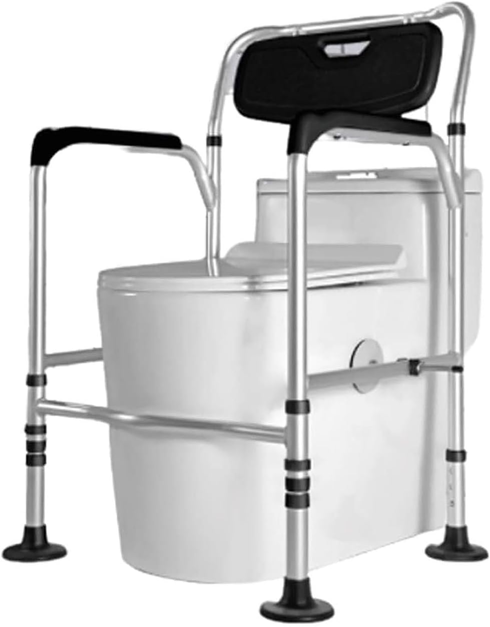 Bathroom Toilet Hand Rail Safety Frame, with Non-Slip Handles Adjustable Toilet Seat Grab Bar, Portable Disability Toilet Bathroom Aids Support Frame