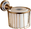 Brass Bronze Bath Towel Hook Paper Towel Toilet Brush Holder Antique Blue and White Porcelain Bathroom Hardware Accessories Set,Paper Towel Box