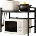 Microwave Stand Retractable Microwave Oven Rack 2 Tier Kitchen Counter Shelf Organizer Carbon Steel Storage