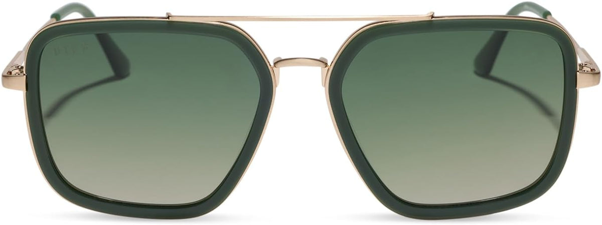 DIFF Jordan Designer Navigator Sunglasses for Women | 100% UVA/UVB Protection | Solid Frames