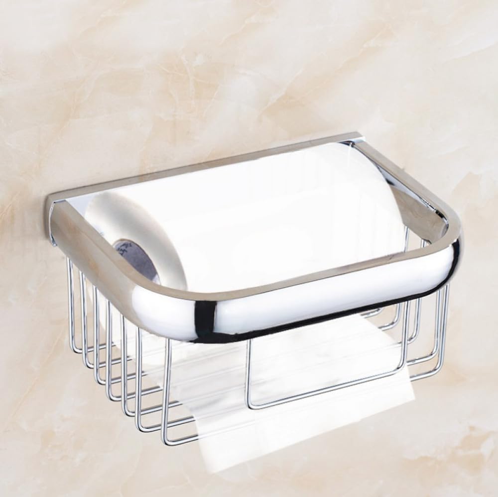 Bathroom Hardware Set Chrome Polished Bath Rack Paper Holder Toothbrush Holder Towel Bar Coat Hook Bathroom Accessories,Toilet Paper Basket