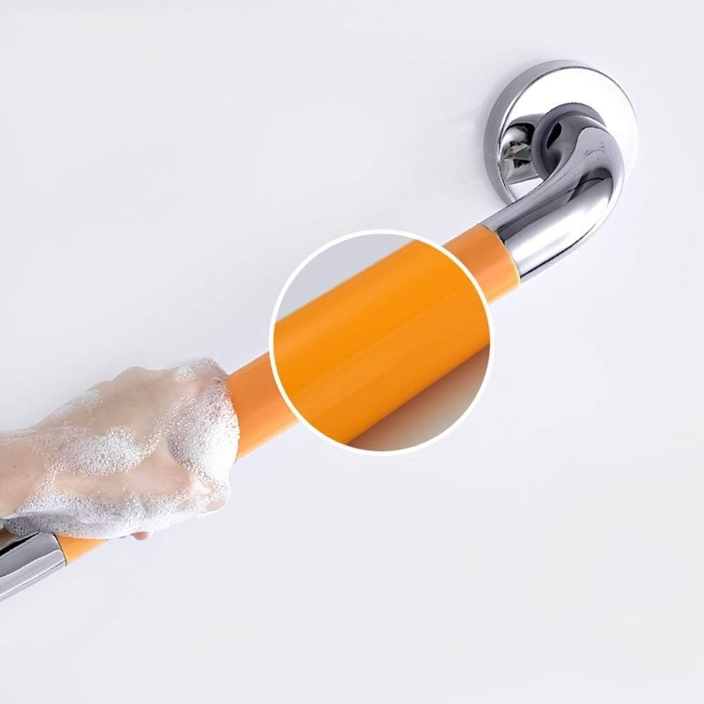 Bathroom, Grab Bar Anti-Slip Anti-Fall Handrail -Safety Stainless Steel Grab Rails Polished Chrome -Wall Mounted Handrails Disability Aid Hold with Yellow NYL,50Cm,50Cm