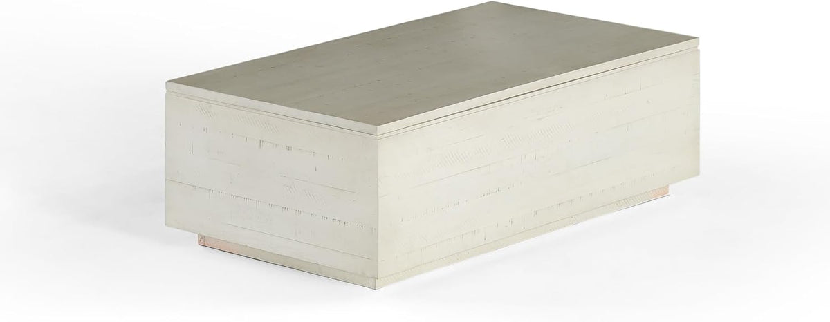 Transformer Table - Lift Top Coffee Table with Storage, Modern Coffee Table for Living Room, Work & Dining, Space-Saving Small Coffee Desk with Hidden Storage, White