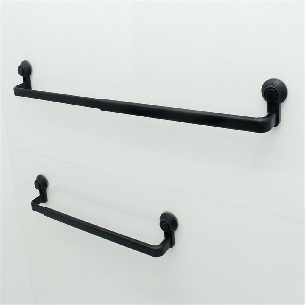 1/2pcs Aluminum Alloy Suction Cup Towel Bar Bathroom Punch Free Towel Rack Hanger Kitchen Storage Shelf Holder Adjustable 52-82CM Wall Mounted Towel Bar
