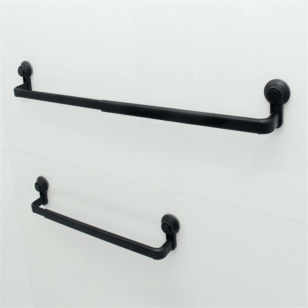 1/2pcs Aluminum Alloy Suction Cup Towel Bar Bathroom Punch Free Towel Rack Hanger Kitchen Storage Shelf Holder Adjustable 52-82CM Wall Mounted Towel Bar