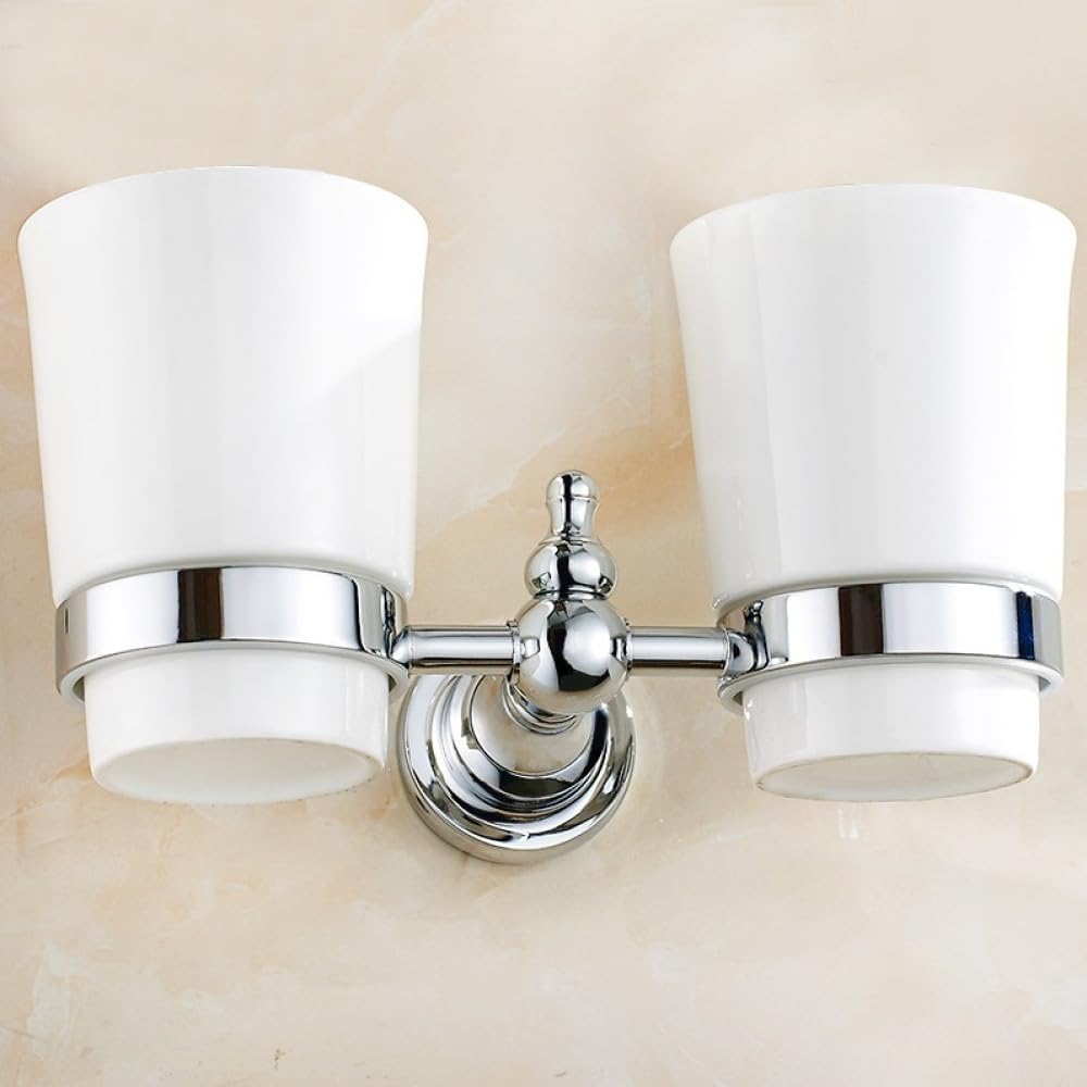 Bathroom Hardware Set Chrome Polished Bath Rack Paper Holder Toothbrush Holder Towel Bar Coat Hook Bathroom Accessories,Cup Tumbler Holder