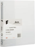 JAM PAPER Plastic 0.75 inch Binders - Clear 3 Ring Binder - Bulk 36/Pack