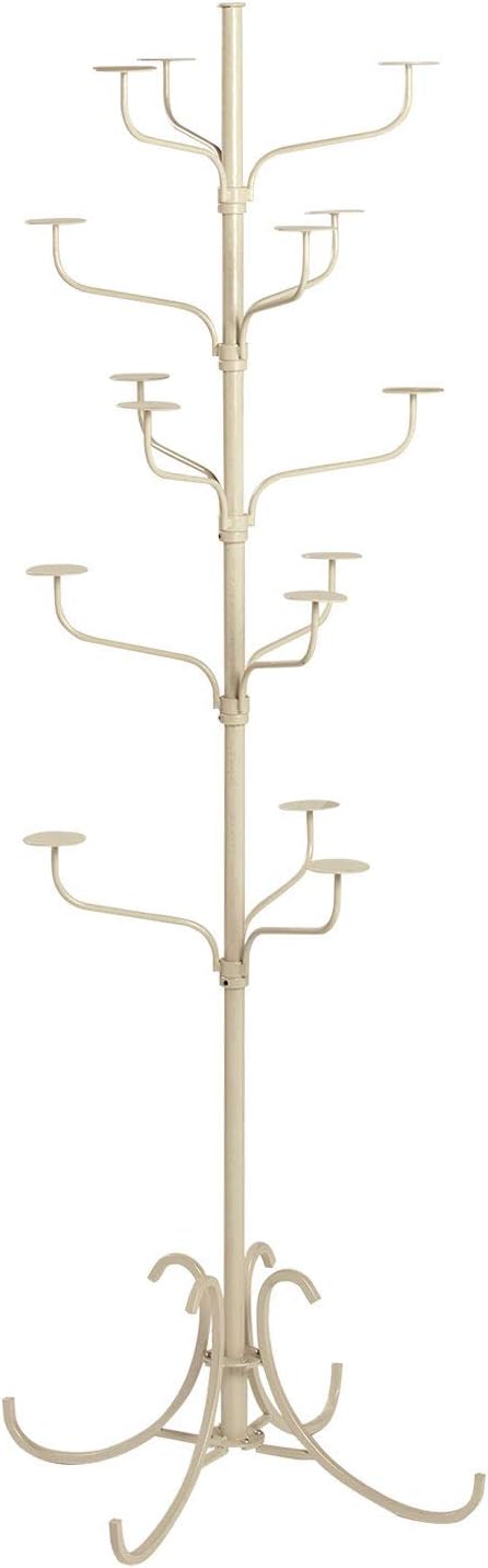 SSWBasics Boutique Ivory 5-Tier Hat Rack Stand, 72' H Standing Hat Rack, Elegant Hat Display Rack Holds 15 Hats for Organized Storage