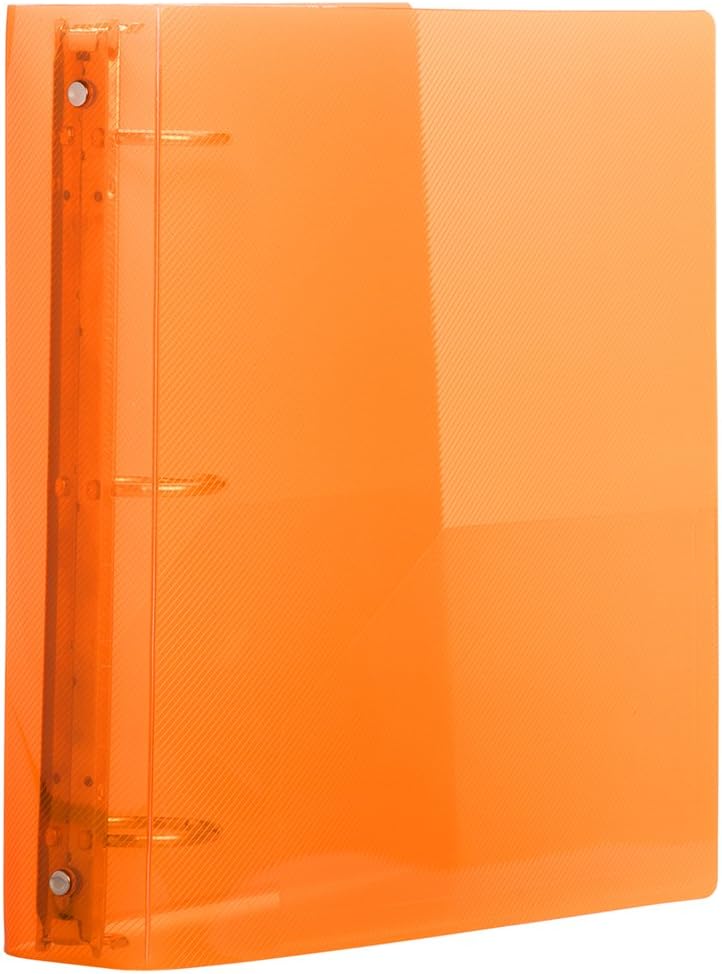 JAM PAPER Plastic 2 inch Binder - Orange 3 Ring Binder - Bulk 12/Pack
