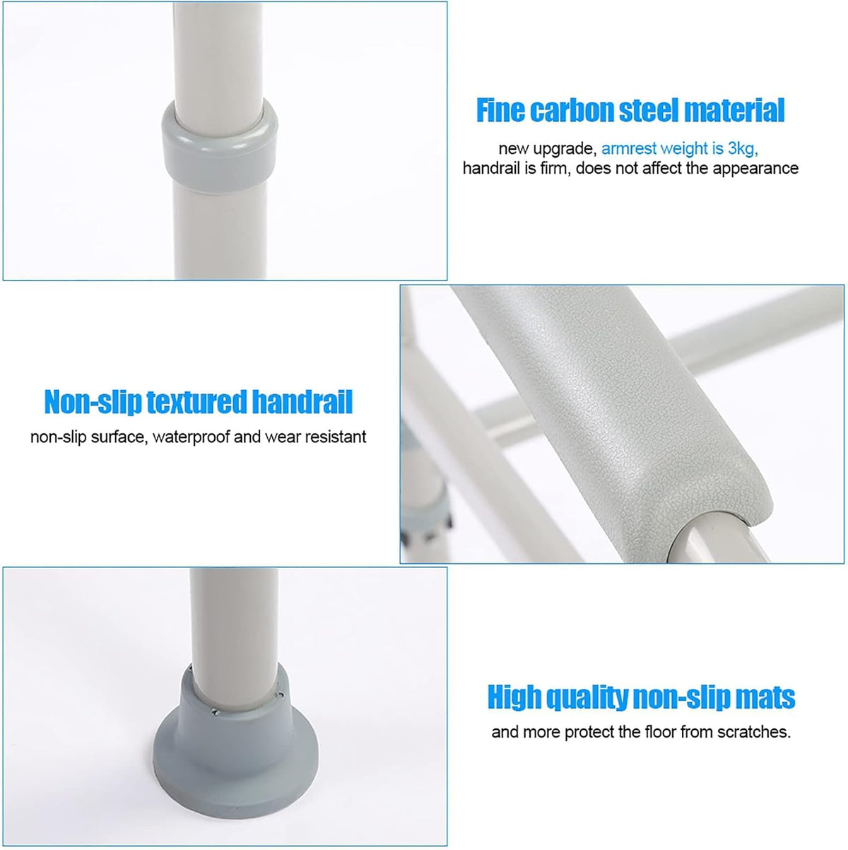 Hand Rail Disabled G Aid Disability Support Toilet Bar Bath Bathroom with Textured Armrests and Highquality Nonslip Leg Covers Hand HandicapHand RailDisabled Grab Hand