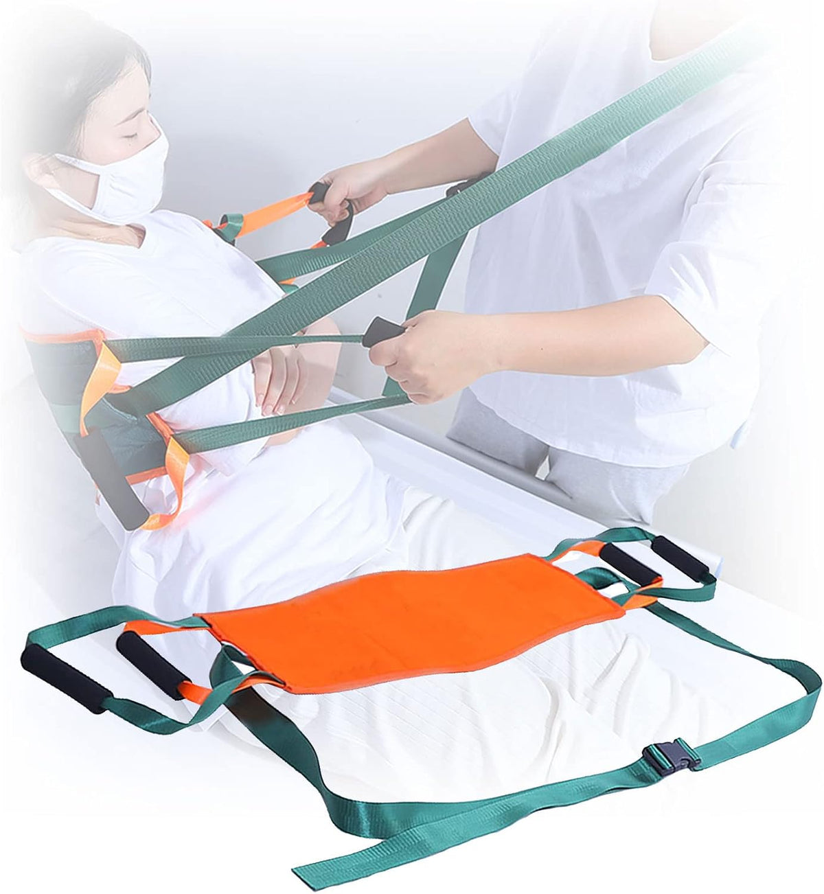 Patient Lifting Slings Gait Transfer Sling Belt with 4 Handles for Disabled The Elderly and Paralyzed Patients, Mobility Disability Support Aids Get Up, Thick Reinforced Webbing,