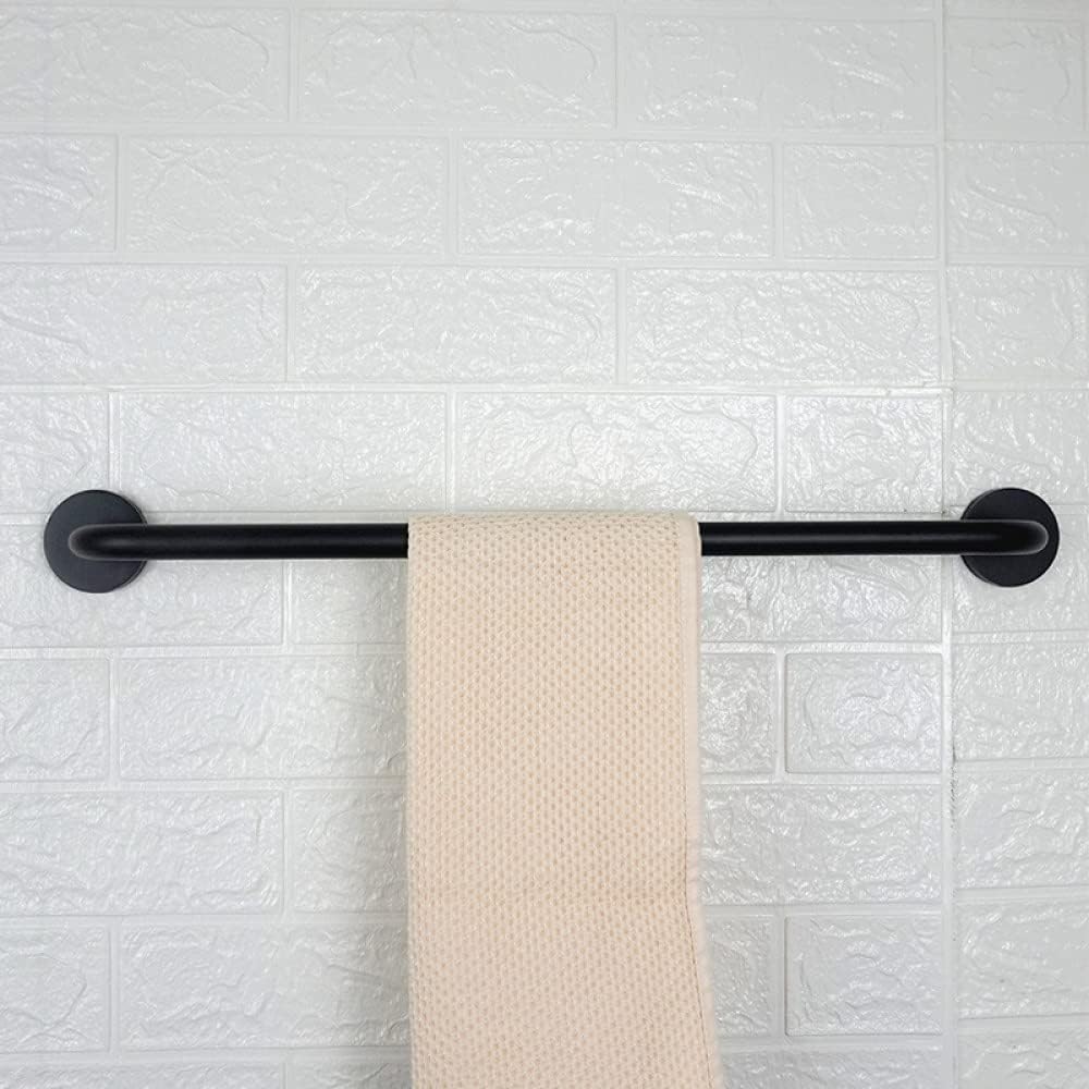 Matte Black Bathroom Hardware Set Black Robe Hook Towel Bar Rail Towel Hanger Ring Toilet Paper Holder Bath Bathroom Accessories,Single Towel Bar