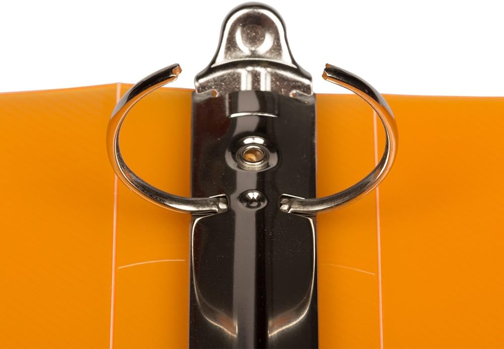 JAM PAPER Plastic 1.5 inch Binders - Orange 3 Ring Binder - Bulk 20/Pack