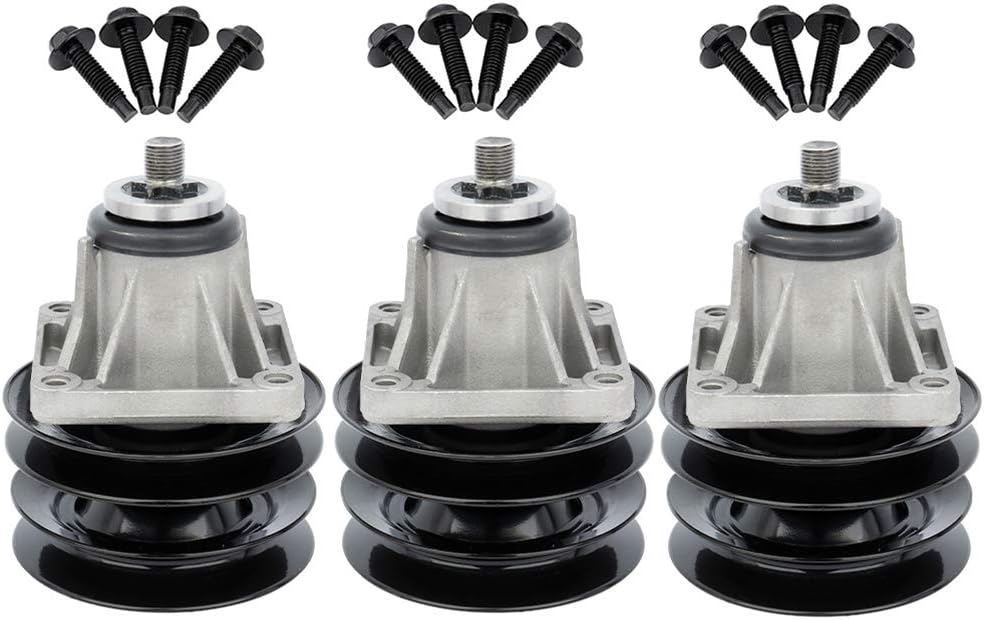SCITOO Lawn Mower Spindles w/Pulley Bolt Spindle Assembly Replacement for MTD for Cub Cadet 618-0241 918-0241 285-860 of 3 Pack