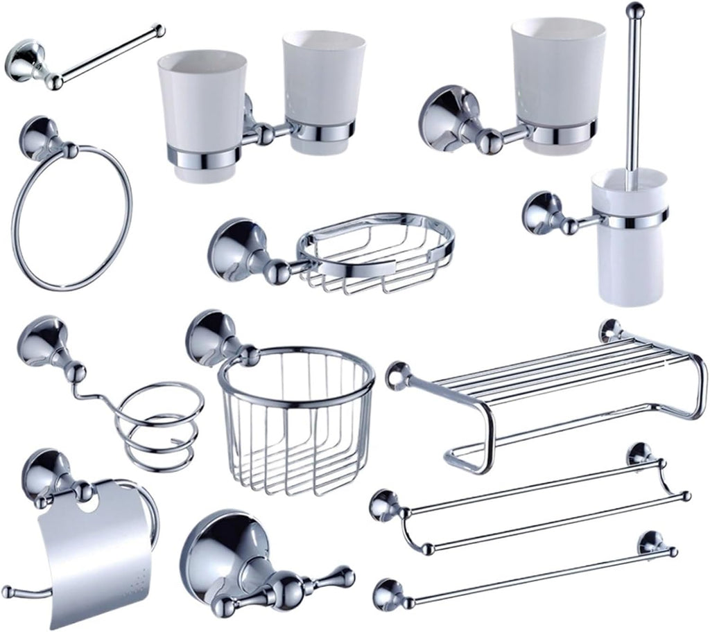 Polished Chrome Wall Mounted Bathroom Accessories Set Towel Bar Soap Dish Robe Hook Toilet Paper Holder Toothbrush(Toothbrush Holder2)