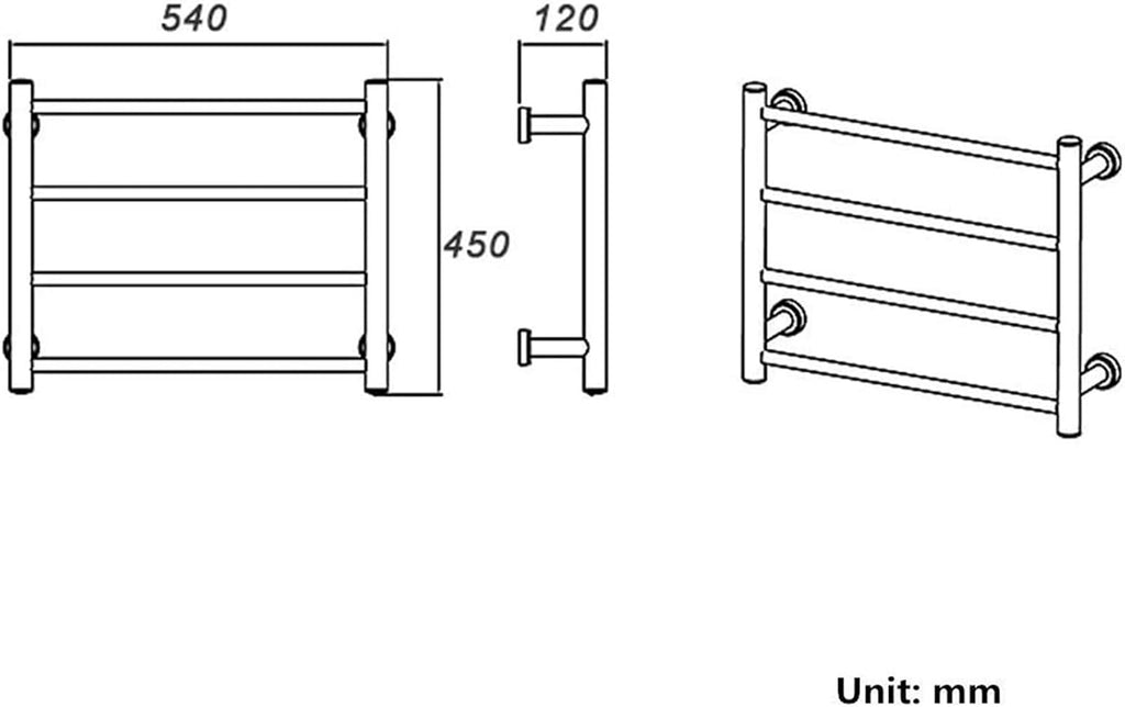 Towel Warmer,Electric Towel Drying Rack,Wall Mounted Towel Warmer Electric Heated Towel Bars for Bathroom Stainless Steel 4 Bars,Bath Towel Dryer