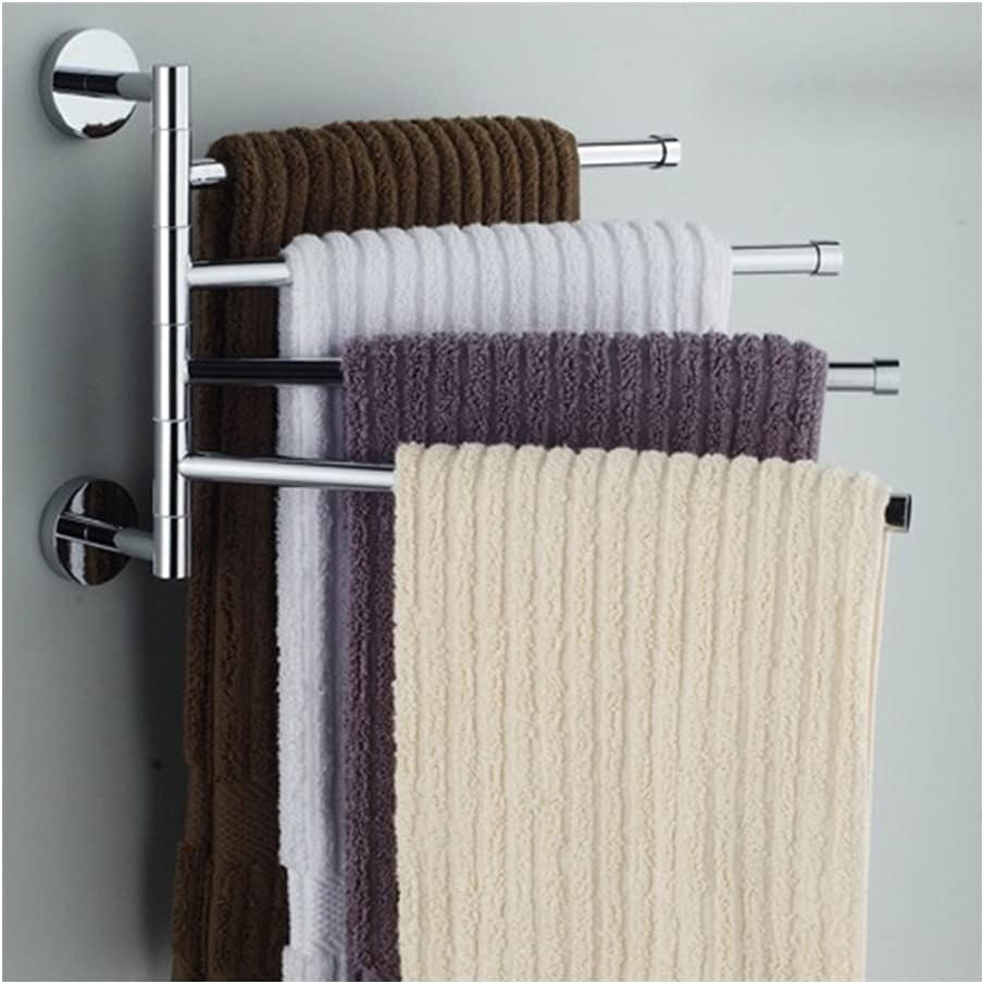 Towel Rails Towel Rack Stainless Steel Activity Towel Bar/Tripod Punch-Free Rotating Swivel Towel Rack Hair Dryer Holder Bathroom Accessories Towel Storage Holder Towel Racks/5Towel Bars