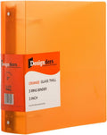 JAM PAPER Plastic 3 inch Binders - Orange 3 Ring Binder - Bulk 10/Pack