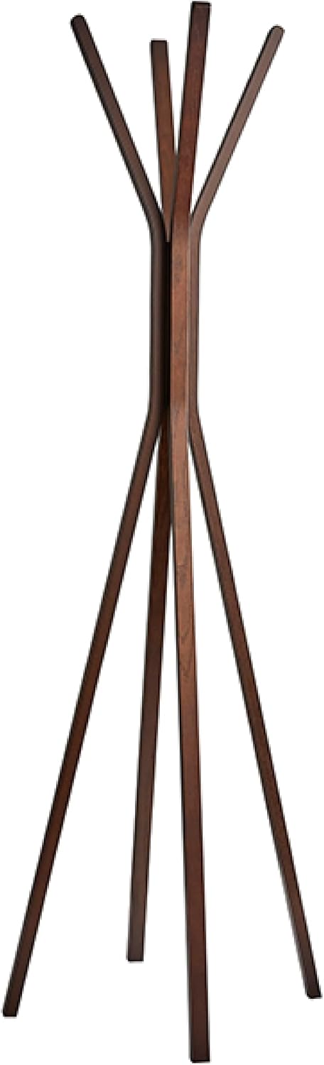 Adesso Toby Coat Rack with Natural Oak Finish – Space-Saving Entryway Organizer Perfect for Coats, Bags, Purses and Hats – 6 Hooks, 68.25' Tall