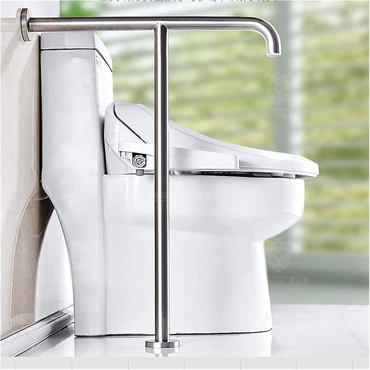Armrest Grab Bar Bathroom Grab Bar Safety Support Rail Safety Toilet Grab Bar Wall to Floor Grab Bar Bathroom Seat Support Railing Skid Resistance Safety Hand Grips for Disability Aid