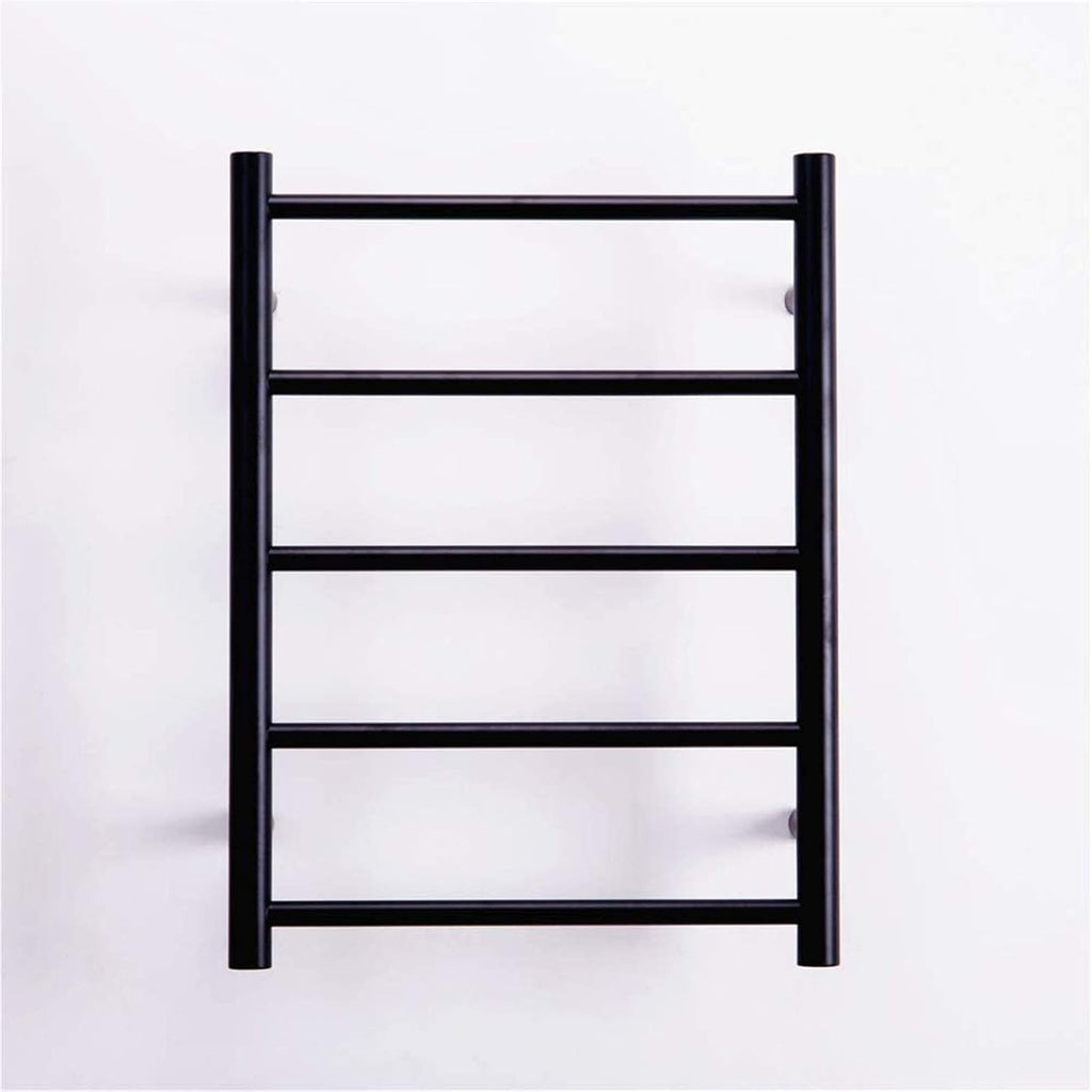 Towel Warmer, Electric Towel Warmer, Towel Drying Rack, Matte Black Heated Round Tube Stainless Steel Bath Towel Bar,Open Wire,Bath Towel Dryer