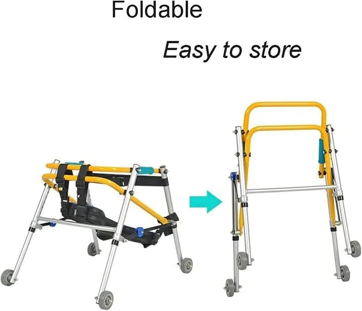 Walking Frames, Rehabilitation Aids Training Stand Walker Directional Four Wheels Disability Gliding Frame Child Standing Frame(Size:L)
