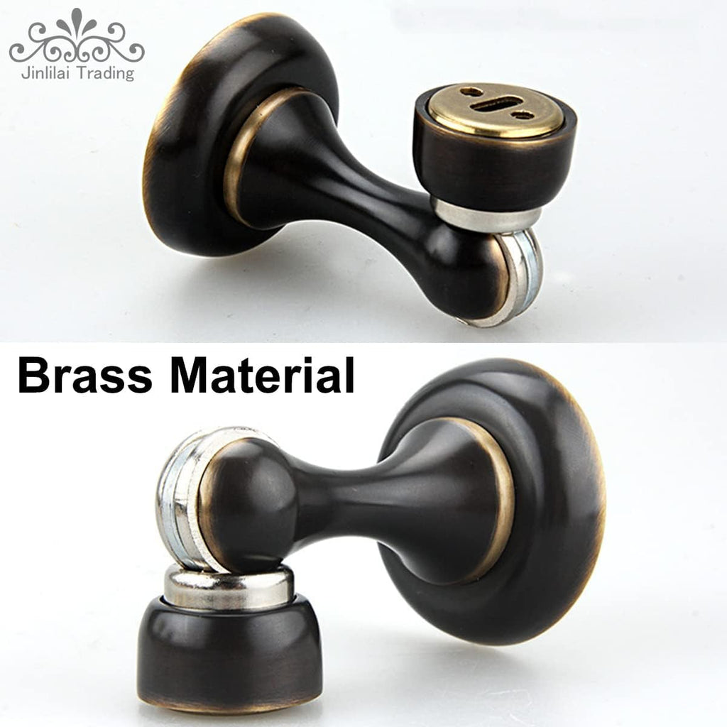 Door Stop Stopper Holder,Vintage Magnetic Antique Brass Heavy Duty Metal for Home