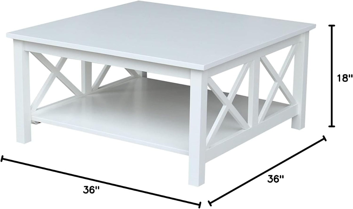 Solid Wood Hampton Square Coffee Table, White