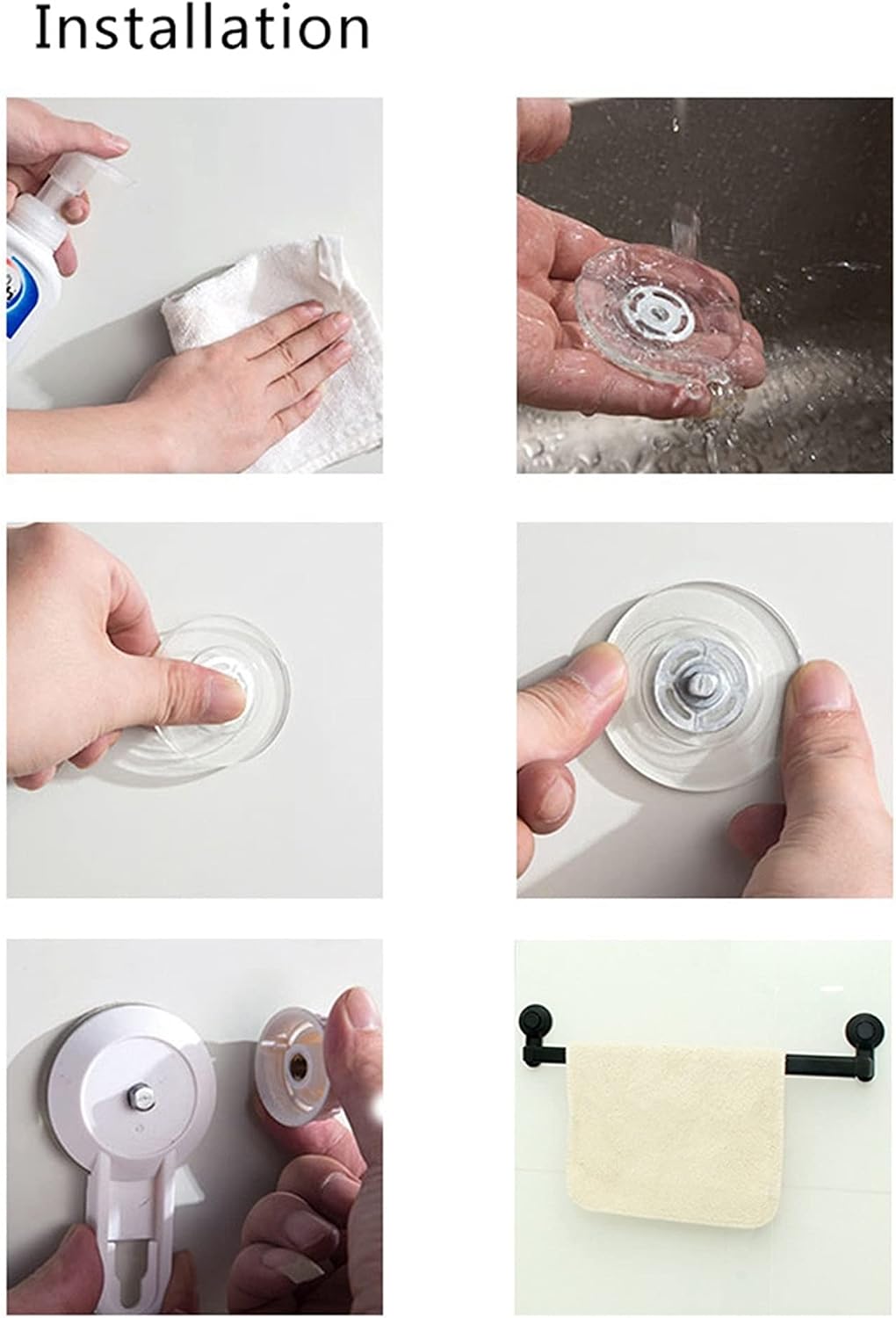 1/2pcs Aluminum Alloy Suction Cup Towel Bar Bathroom Punch Free Towel Rack Hanger Kitchen Storage Shelf Holder Adjustable 52-82CM Wall Mounted Towel Bar
