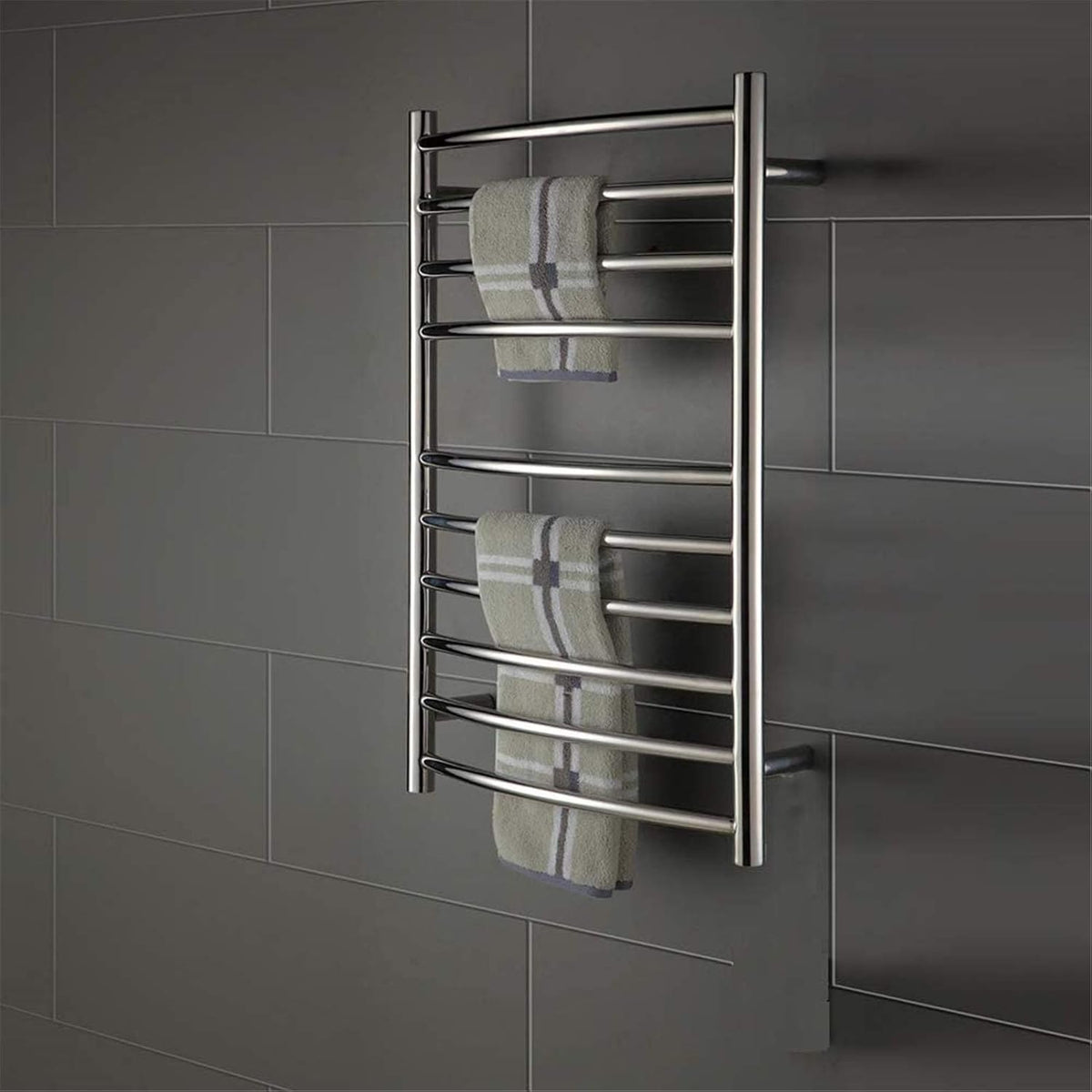 Towel Warmer,Electric Towel Warmer Rack Brushed Nickel 10 Heated Bars Towel Drying Rack Heated Ul Certificate,Bath Towel Dryer, Hardwired