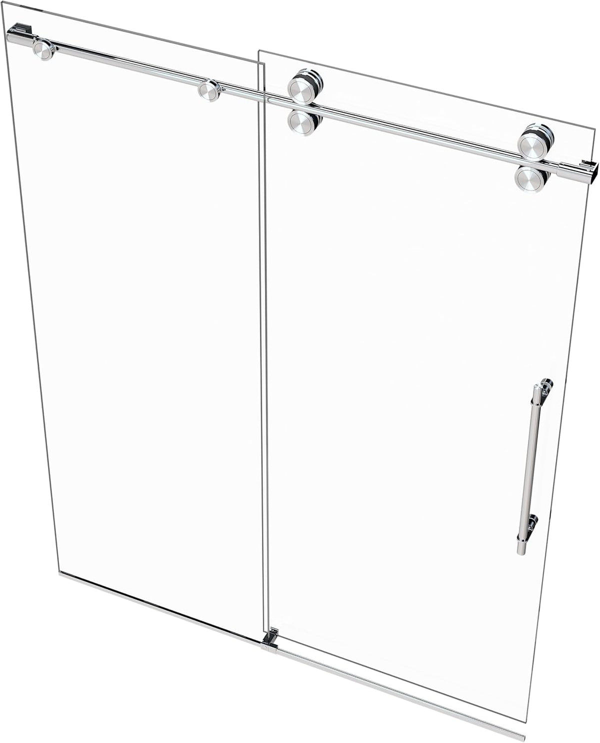 Montage 57-59' W x 78' High Euroglide Frameless Shower Doors with 3/8' Tempered Glass (Polished Stainless - Low Iron)
