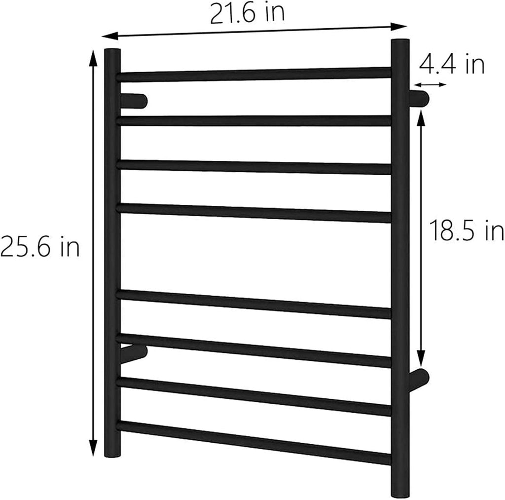 Electric Towel Rack,Wallmounted Tower Warmer Bar 4+4 Heated Bars Towel Drying Rack Heated 80W 25.6X21.6X4.4 in,Plug in,Bath Towel Dryer