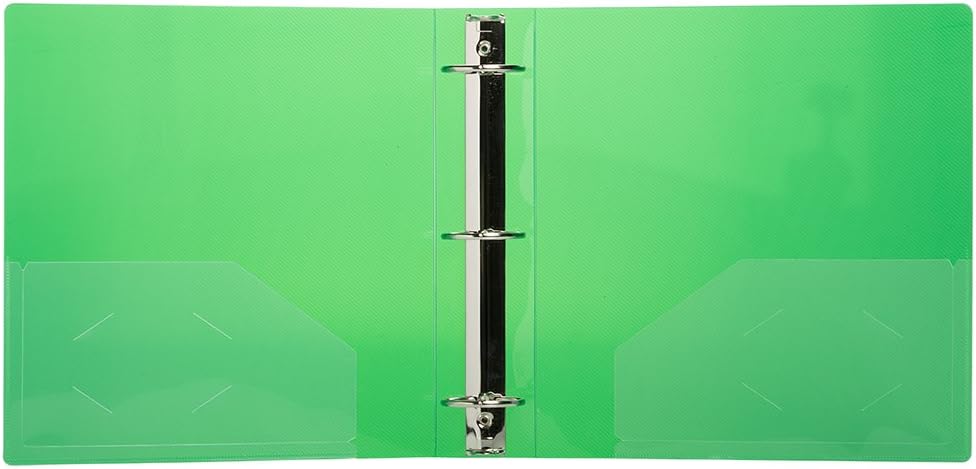JAM PAPER Plastic 2 inch Binder - Green 3 Ring Binder - Bulk 12/Pack