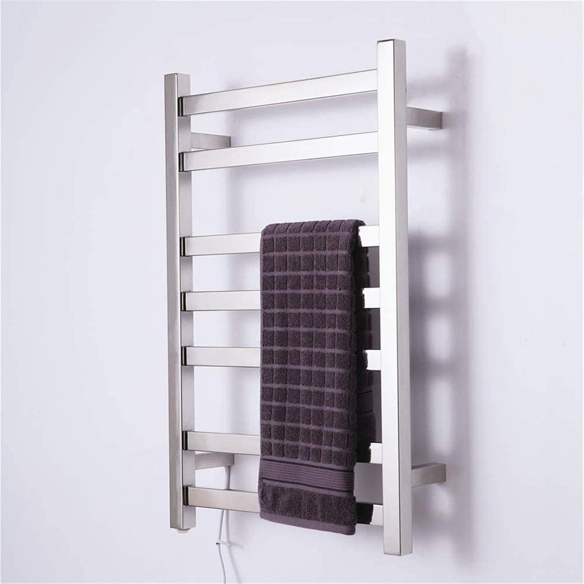 Bathroom Wall Heater Electric Towel Warmer, 7 Bar Towel Dryer Wall-Mounted Bath Towel Heater - Stainless Steel,Open Line