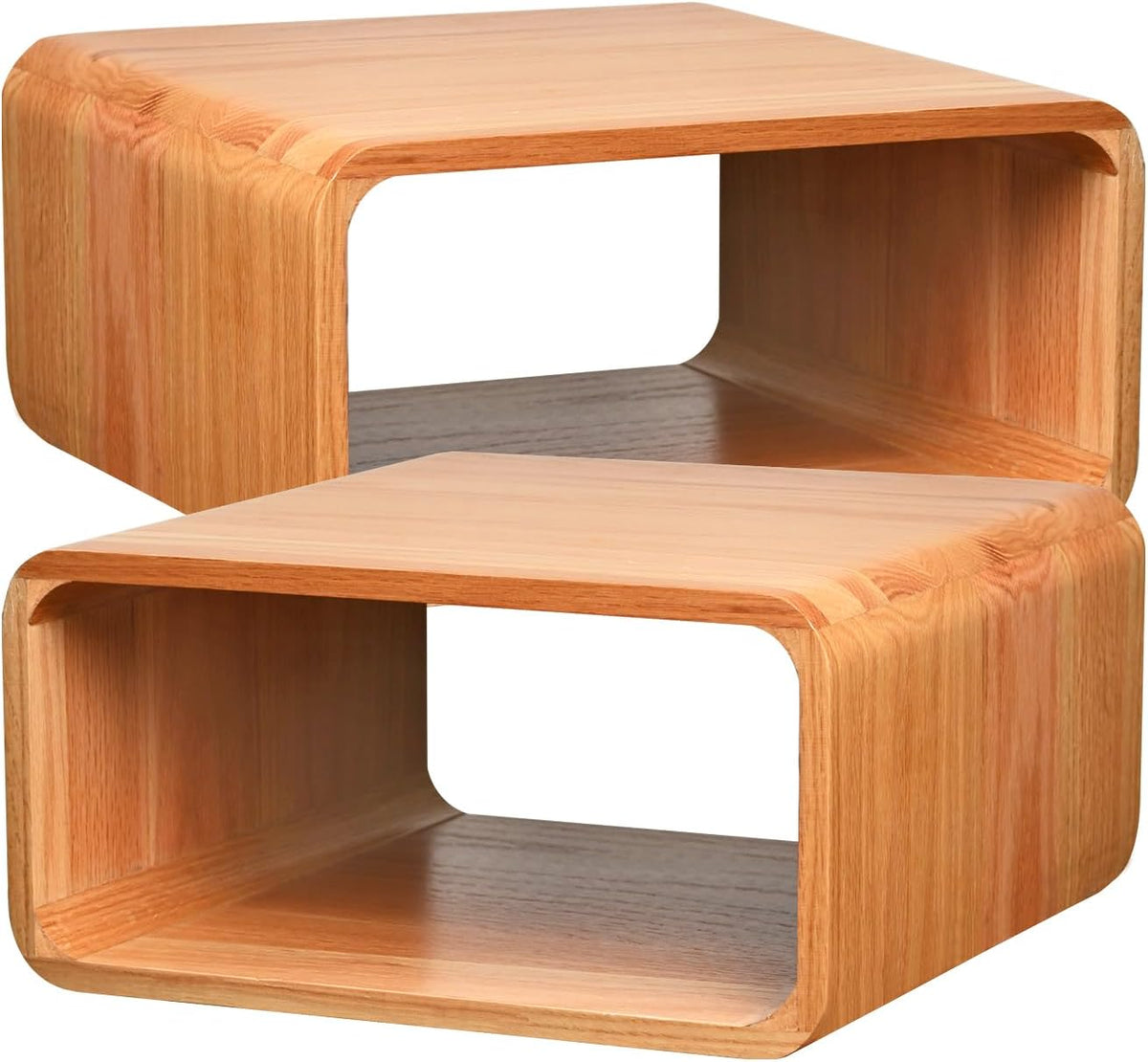 Wooden Cube Storage Bookcase Organizer, Bookshelf for Bedroom, Livingroom, Dormroom, Home Office, Studyroom, Home Decor and Contemporary Spaces (Red Oak | Pack of 2)
