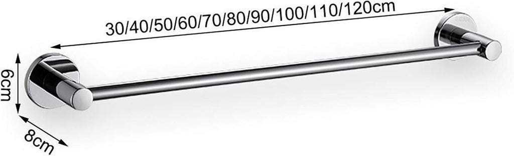 Bath Towel Bar Stainless Steel Towel Rack Bathroom Wall Mounted Towel Rail Hanger, Polished Finish, Silver/110Cm